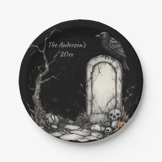 Mysteriöses Halloween Night Custom Pappteller (Vorderseite)