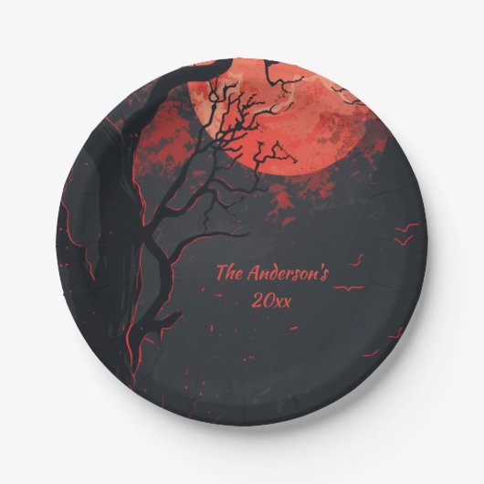 Mysteriöses Halloween Night Custom Pappteller (Vorderseite)