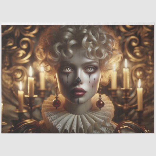 Mysteriöses Harlequin-Dekoupage Seidenpapier (Vorderseite)