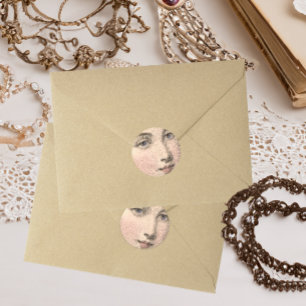 Mysteriöses Lächeln der wunderschönen französische Runder Aufkleber