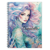 Mysteriöses Mermaid Spiral Foto Notebook Notizblock (Vorderseite)