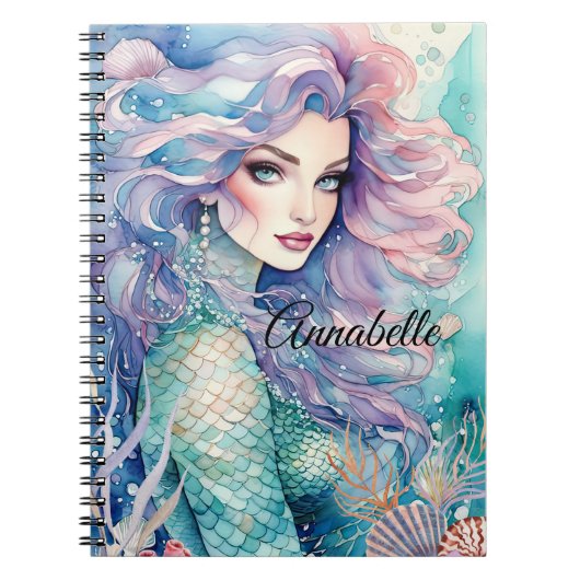 Mysteriöses Mermaid Spiral Foto Notebook Notizblock (Vorderseite)