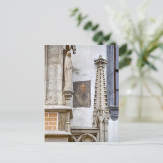 Mysteriöses Portrait auf dem Rathaus, Bratislava Postkarte (Stehend Vorderseite)