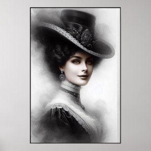 Mysterioses Porträt einer viktorianischen Frau in Poster