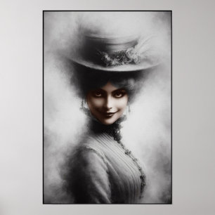 Mysterioses Porträt einer viktorianischen Frau in Poster