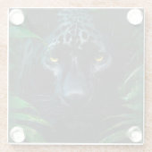 Mysteriöses Schwarzes Panther Jungle Wildlife Desi Glasuntersetzer (Rückseite)