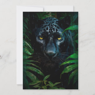 Mysteriöses Schwarzes Panther Jungle Wildlife Desi Karte