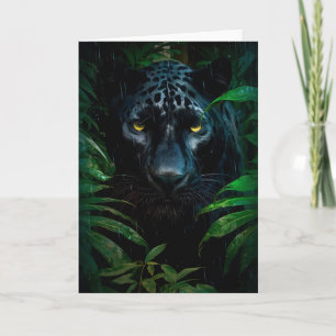 Mysteriöses Schwarzes Panther Jungle Wildlife Desi Karte
