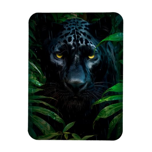 Mysteriöses Schwarzes Panther Jungle Wildlife Desi Magnet (Vertikal)