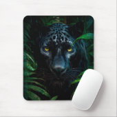Mysteriöses Schwarzes Panther Jungle Wildlife Desi Mousepad (Mit Mouse)
