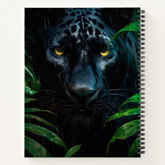 Mysteriöses Schwarzes Panther Jungle Wildlife Desi Notizblock (Rückseite)