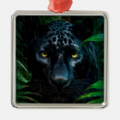 Mysteriöses Schwarzes Panther Jungle Wildlife Desi Ornament Aus Metall (Vorne)