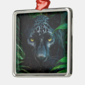 Mysteriöses Schwarzes Panther Jungle Wildlife Desi Ornament Aus Metall (Links)