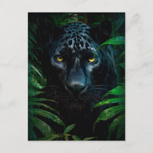 Mysteriöses Schwarzes Panther Jungle Wildlife Desi Postkarte
