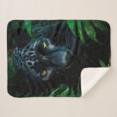 Mysteriöses Schwarzes Panther Jungle Wildlife Desi Sherpadecke (Vorderseite (Horizontal))