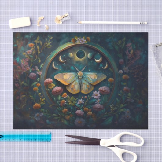 Mysteriöses Twilight Portal, Moth & Eclipse Seidenpapier (Handwerk)