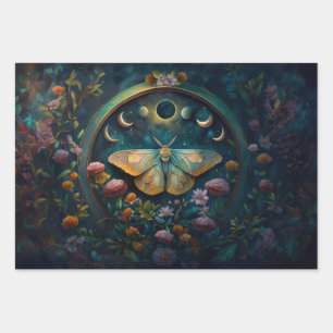 Mysteriöses Twilight Portal, Mystic Floral Fantasy Geschenkpapier Set