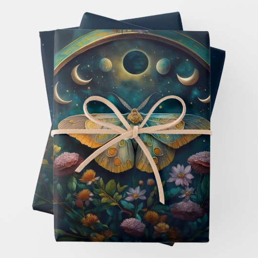 Mysteriöses Twilight Portal, Mystic Floral Fantasy Geschenkpapier Set (Beispiel)