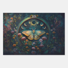 Mysteriöses Twilight Portal, Mystic Floral Fantasy Geschenkpapier Set