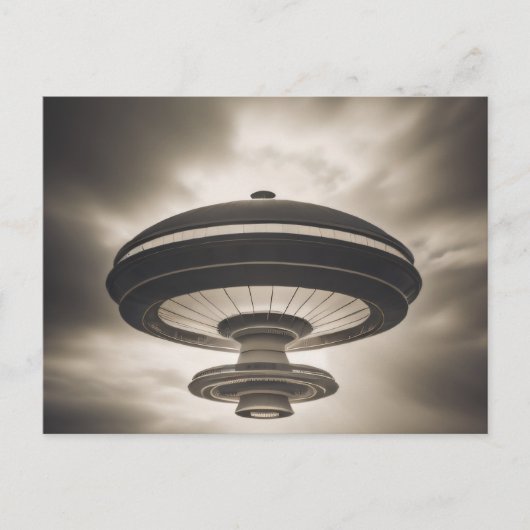 Mysteriöses UFO Alien Spacecraft Postkarte (Vorderseite)
