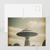 Mysteriöses UFO Postkarte (Vorne/Hinten)