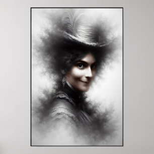 Mysterioses unheimliches viktorianisches Frauenpor Poster