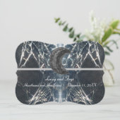 Mysteriöses Web Goth Gothic Black Gray Handfasting Einladung (Stehend Vorderseite)