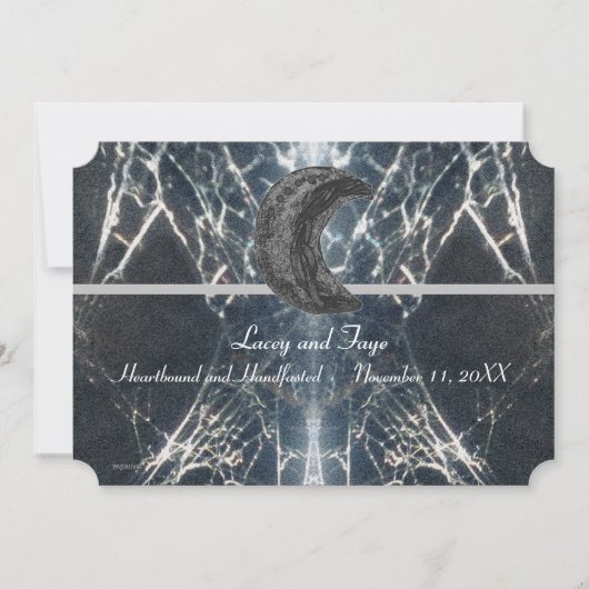 Mysteriöses Web Goth Gothic Black Gray Handfasting Einladung (Vorderseite)