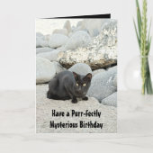 Mysterious black birthday cat karte (Vorderseite)