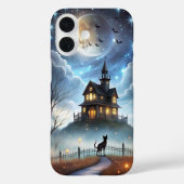 Mysterious Black Cat Halloween Phone Case (Rückseite)
