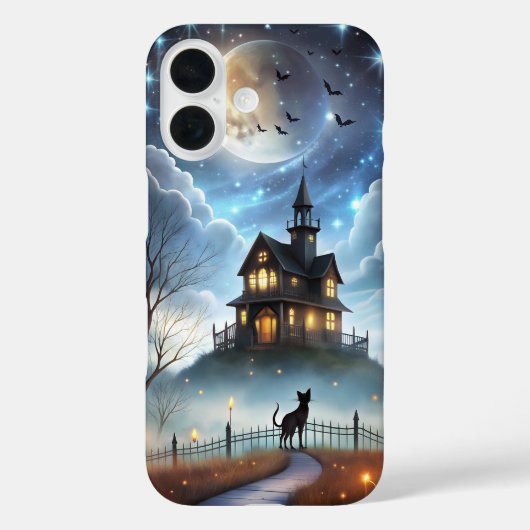 Mysterious Black Cat Halloween Phone Case (Rückseite)