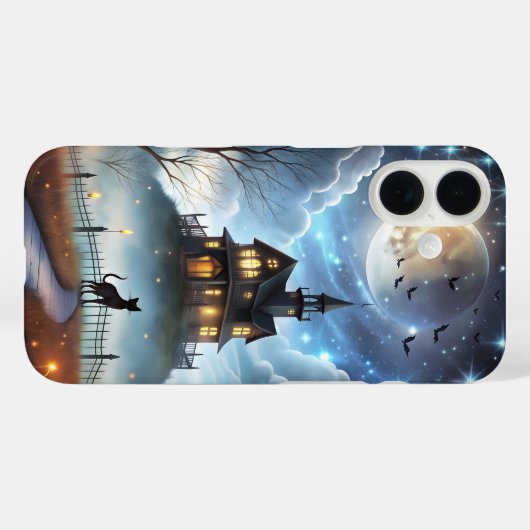 Mysterious Black Cat Halloween Phone Case (Rückseite (Horizontal))
