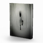 Mysterious Black Horse Running in Misty Fog Forest Fotoblock (Rechts)