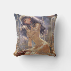 Mysterious Fantasy Girl - Gothic Art Ästhetik Kissen