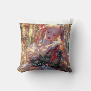 Mysterious Fantasy Girl - Gothic Art Ästhetik Kissen
