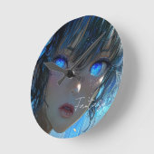 Mysterious Fantasy Girl - Ocean Art Aesthetic Runde Wanduhr (Winkel)