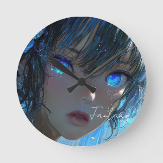 Mysterious Fantasy Girl - Ocean Art Aesthetic Runde Wanduhr