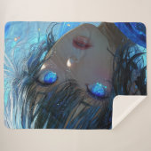 Mysterious Fantasy Girl - Ocean Art Aesthetic Sherpadecke (Vorderseite (Horizontal))