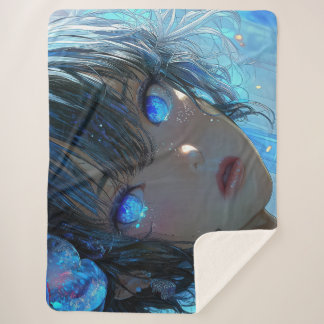 Mysterious Fantasy Girl - Ozean-Kunstästhetik Sherpadecke