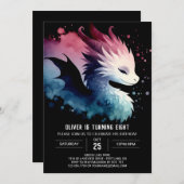 Mysterious Fiery Dragon Birthday Einladung (Vorne/Hinten)