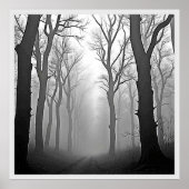 Mysterious Foggy Forest Path Poster (Vorne)