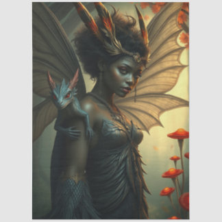 Mysterious Gothic Dragon Fairy  Seidenpapier