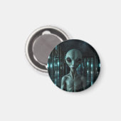 Mysterious Grey Alien Magnet (Vorderseite/Rückseite)
