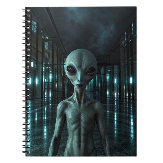 Mysterious Grey Alien Notizblock (Vorderseite)