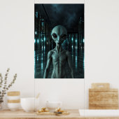 Mysterious Grey Alien Poster (Küche)