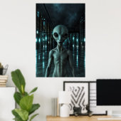 Mysterious Grey Alien Poster (Heimbüro)