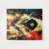 Mysterious Hooded Figure – Bold Abstract Wandteppich (Vorderseite (Horizontal))