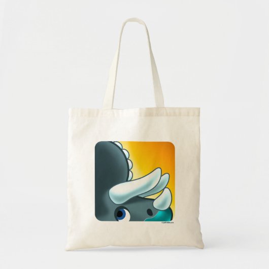 MYSTERIOUS HORNED DINOSAUR von Jeff Willis Art Tragetasche (Vorne)