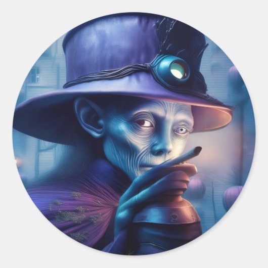 Mysterious Lady Pointing Finger At You Runder Aufkleber (Vorderseite)