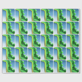 MYSTERIOUS LONG NECK DINOSAUR von Jeff Willis Art Geschenkpapier (Flach)